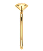 Side view of the solid 9ct gold rock solitaire ring proposal ring.