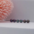 Small Black Cultured Freshwater  Pearl Stud Earrings with Silver
