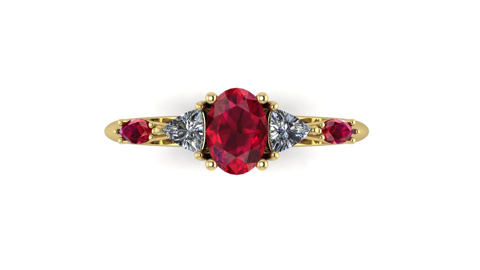 Maisie Oval Ruby & Diamond Ring in 18ct Yellow Gold