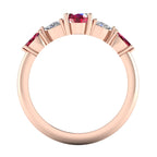 Maisie Oval Ruby & Diamond Ring in 18ct Rose Gold
