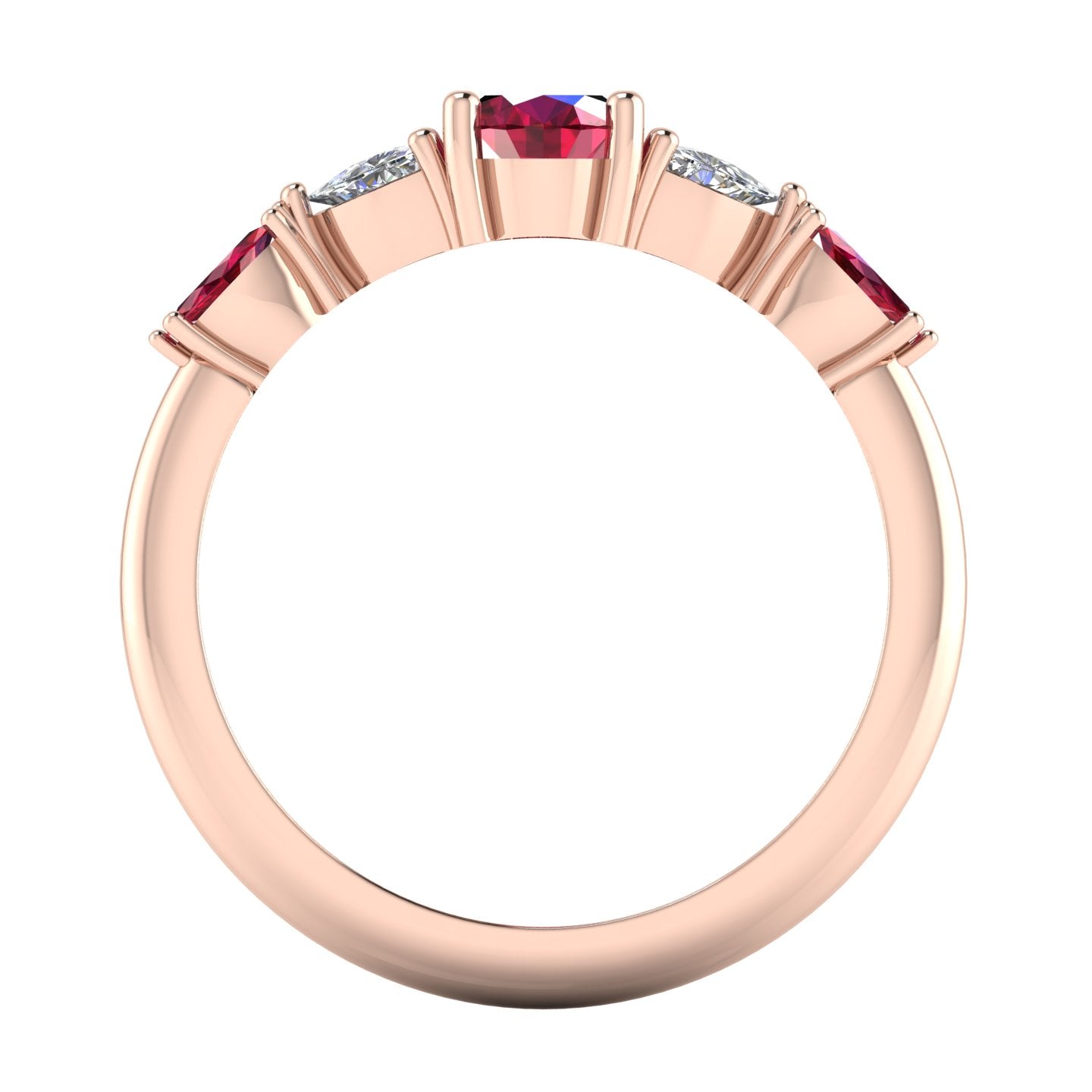 Maisie Oval Ruby & Diamond Ring in 18ct Rose Gold