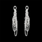 Chain Reaction silver handmade drop earrings, 6.5cm, alternative style by Nude Jewellery