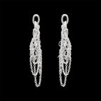 Chain Reaction silver handmade drop earrings, 6.5cm, alternative style by Nude Jewellery 