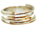 Abstract handmade silver and gold ring