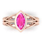 Infinity Marquise Pink Sapphire Ring in 18ct Rose Gold
