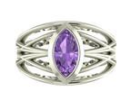 Infinite Marquise Violet Sapphire Ring in White Gold or Platinum