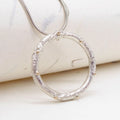 Rivda large organic loop pendant in sterling silver with 9ct yellow gold bead detail