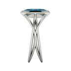 Infinity Marquise London Blue Topaz Ring in White Gold or Platinum