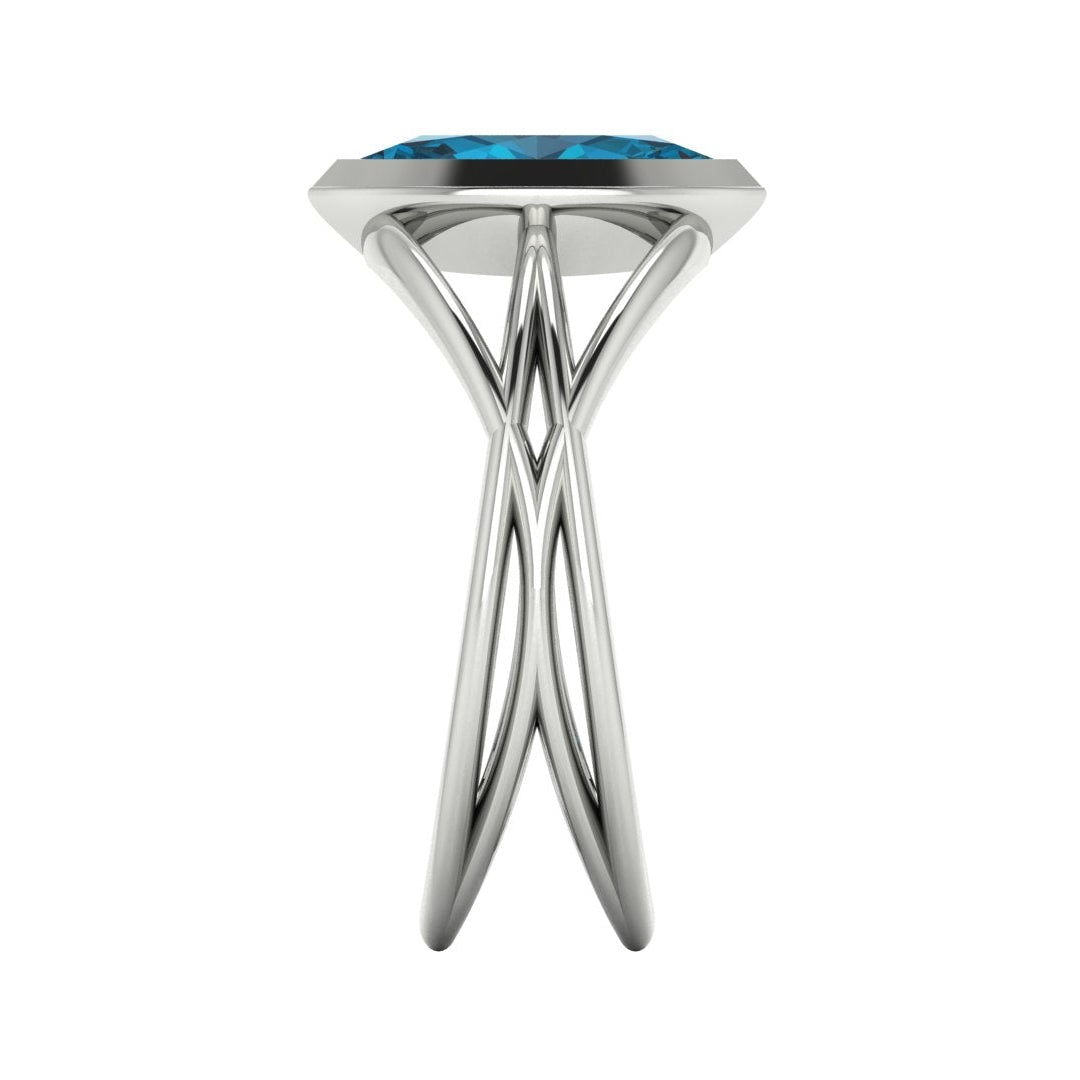 Infinity Marquise London Blue Topaz Ring in White Gold or Platinum