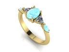 Maisie Oval Aquamarine & Diamond Ring in 18ct Yellow Gold