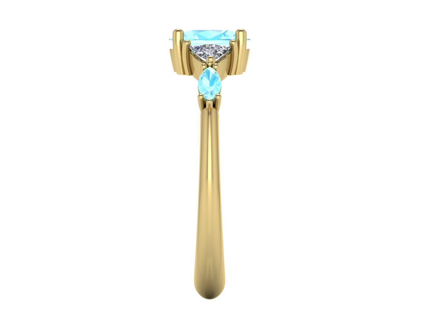 Maisie Oval Aquamarine & Diamond Ring in 18ct Yellow Gold