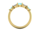 Maisie Oval Aquamarine & Diamond Ring in 18ct Yellow Gold