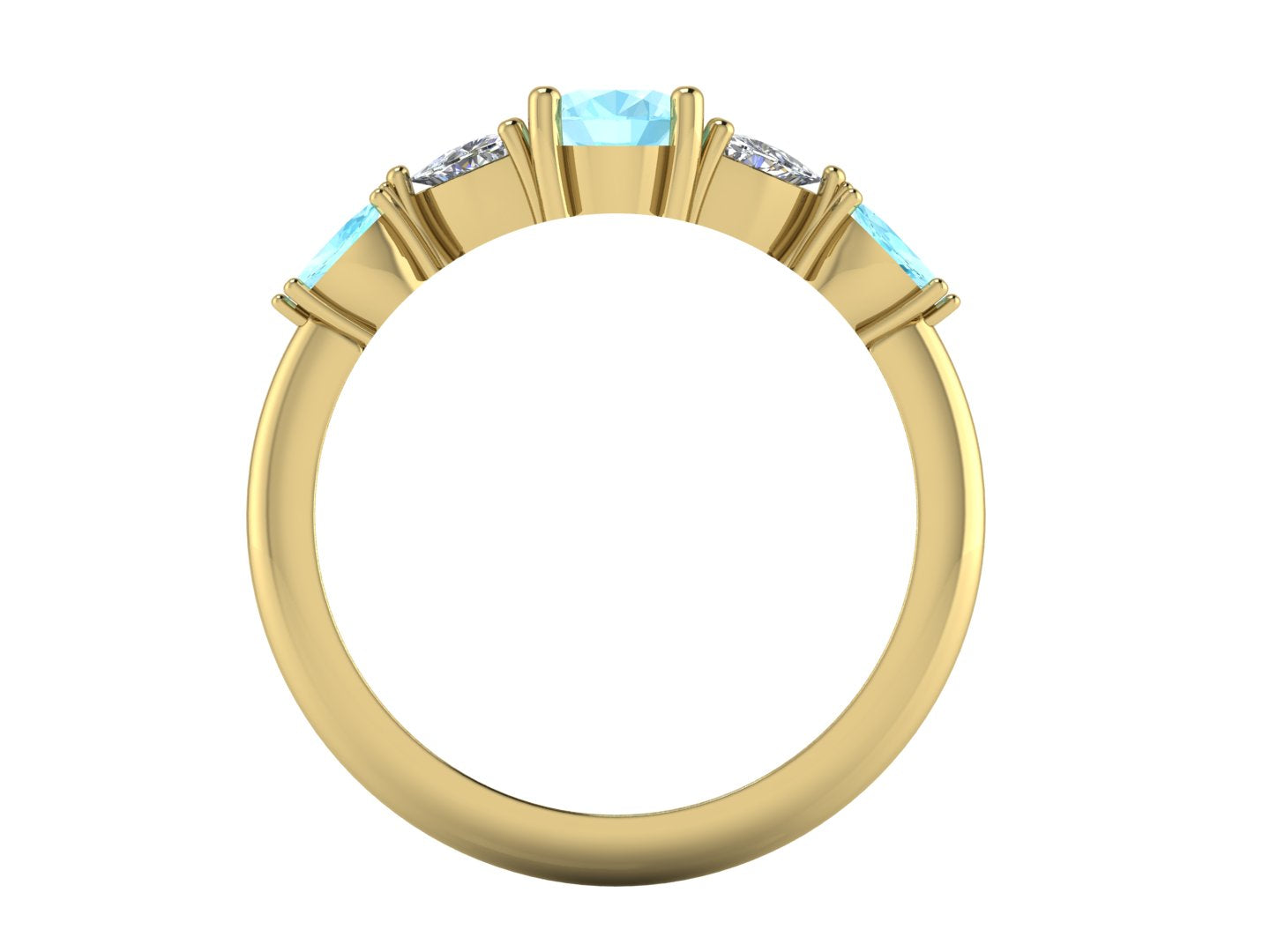 Maisie Oval Aquamarine & Diamond Ring in 18ct Yellow Gold
