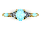 Maisie Oval Aquamarine & Diamond Ring in 18ct Yellow Gold