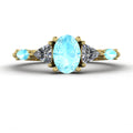 Maisie Oval Aquamarine & Diamond Ring in 18ct Yellow Gold