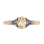 Maisie Oval Champagne Diamond Ring in 18ct Rose Gold