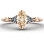 Maisie Marquise Champagne Diamond Ring in 18ct Rose Gold