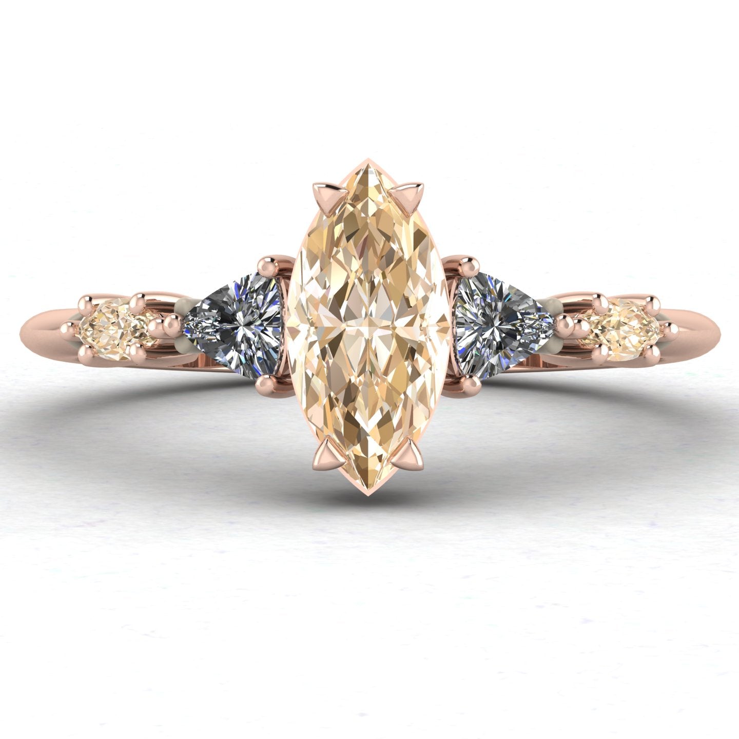 Maisie Marquise Champagne Diamond Ring in 18ct Rose Gold