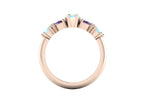 Maisie Marquise Aquamarine & Violet Sapphire Ring in 18ct Rose Gold