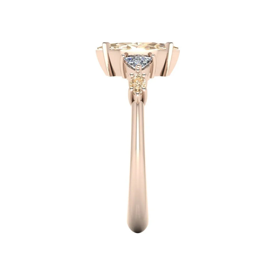 Maisie Marquise Champagne Diamond Ring in 18ct Rose Gold