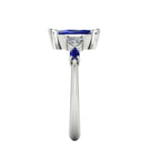Maisie Marquise Blue Sapphire & Diamond Ring in White Gold or Platinum