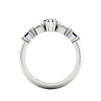 Maisie Marquise Blue Sapphire & Diamond Ring in White Gold or Platinum