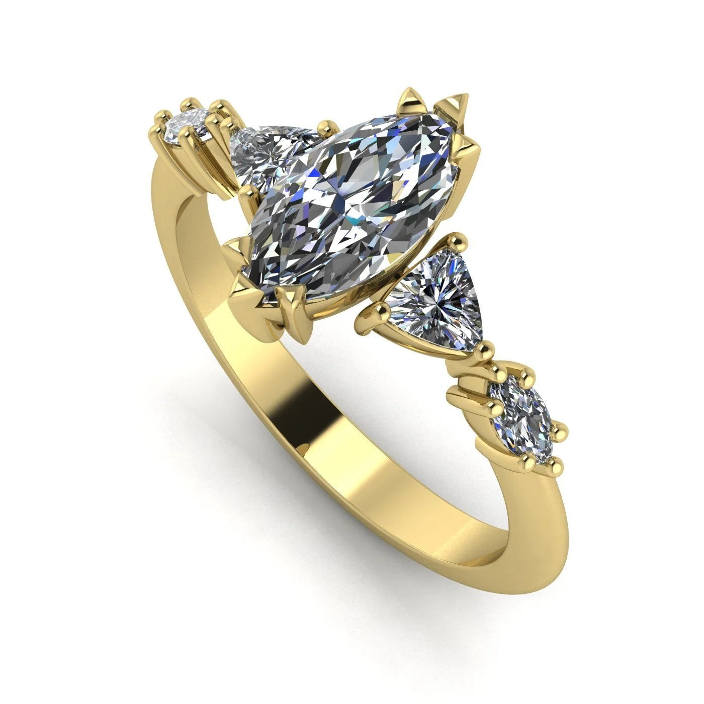 Maisie Marquise Diamond Five Stone Ring in 18ct Yellow Gold