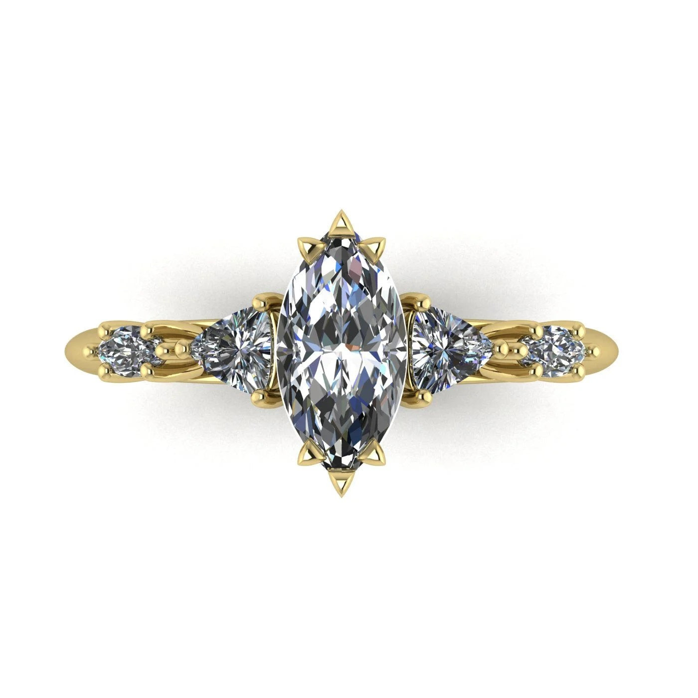 Maisie Marquise Diamond Five Stone Ring in 18ct Yellow Gold