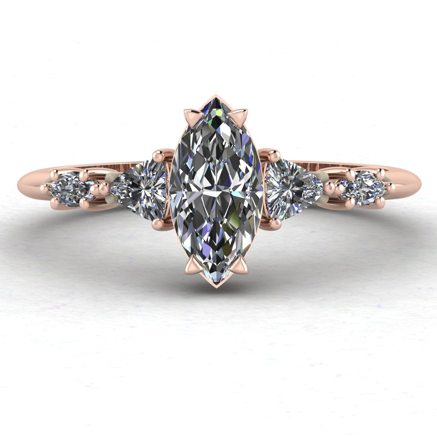 Maisie Marquise Diamond Five Stone Ring in 18ct Rose Gold