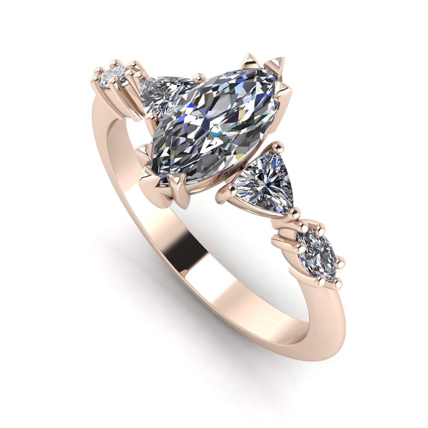 Maisie Marquise Diamond Five Stone Ring in 18ct Rose Gold