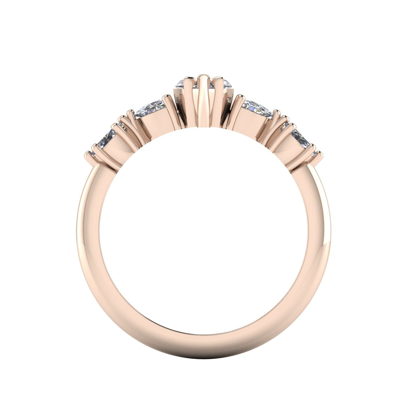 Maisie Marquise Diamond Five Stone Ring in 18ct Rose Gold