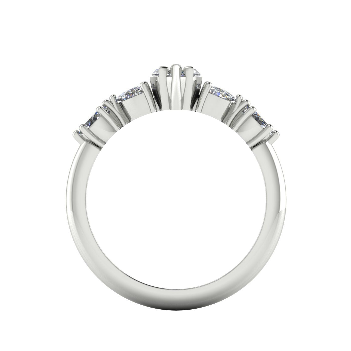 Maisie Marquise Diamond Five Stone Ring in White Gold or Platinum