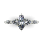 Maisie Marquise Diamond Five Stone Ring in White Gold or Platinum