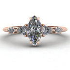 Maisie Lab-Grown Marquise Diamond Five Stone Ring in 18ct Rose Gold