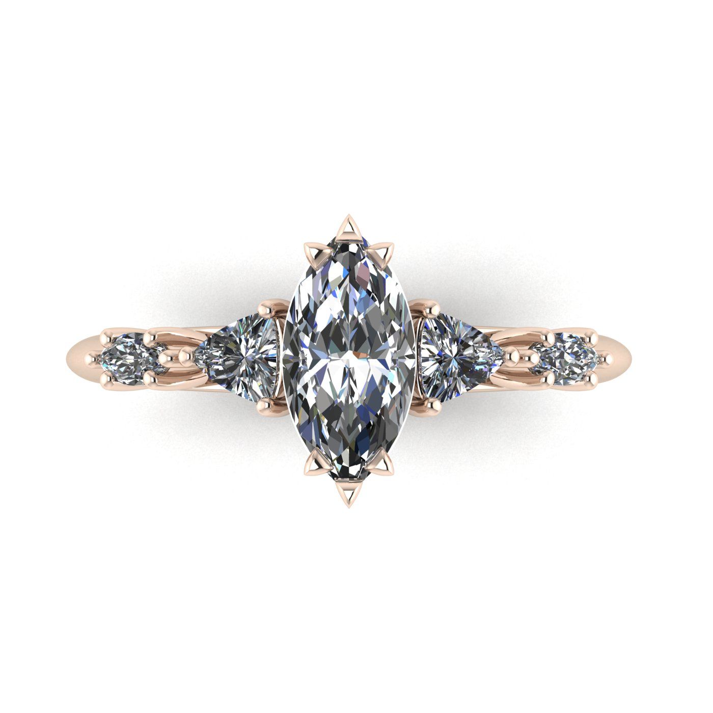 Maisie Lab-Grown Marquise Diamond Five Stone Ring in 18ct Rose Gold