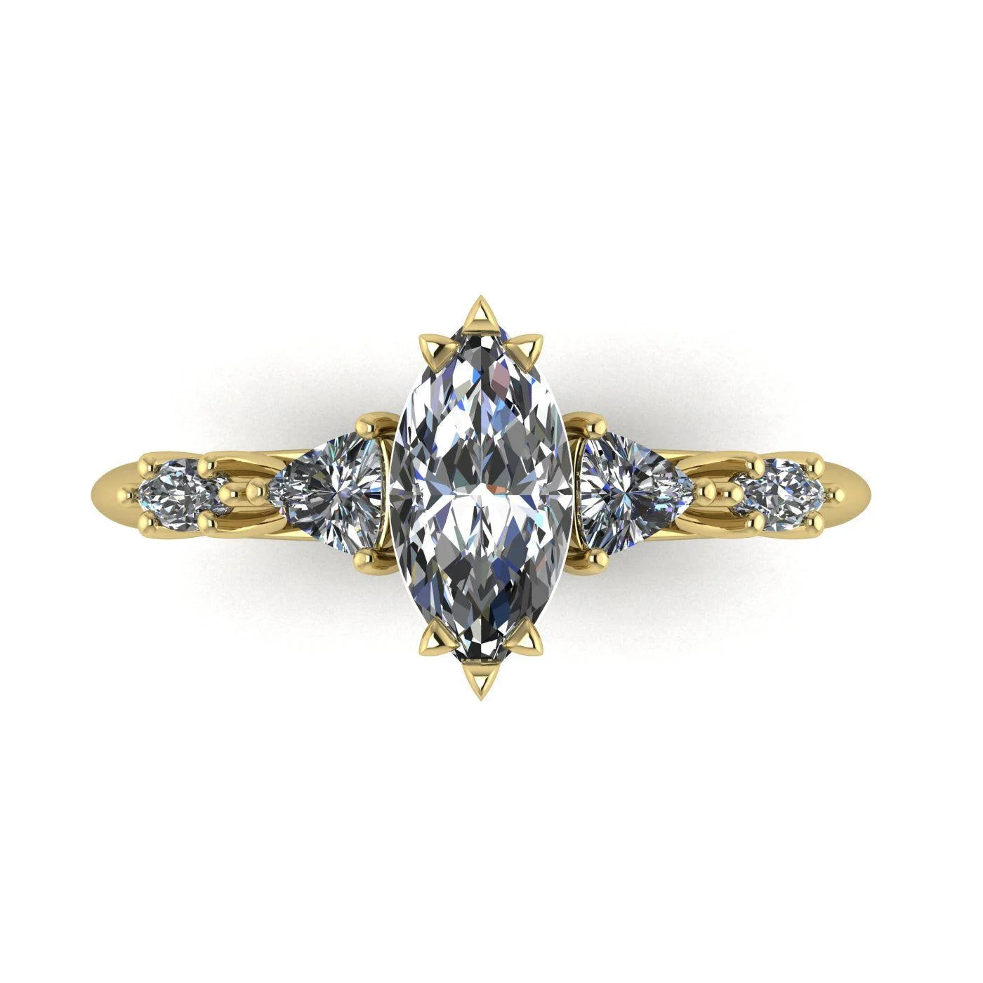 Maisie Lab-Grown Marquise Diamond Five Stone Ring in 18ct Yellow Gold