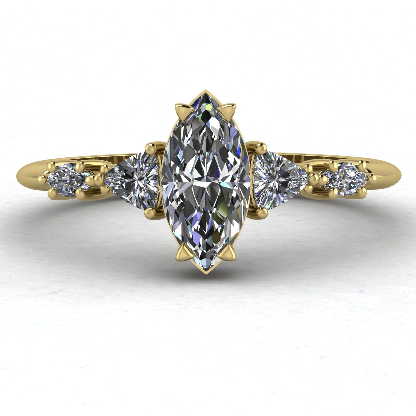 Maisie Lab-Grown Marquise Diamond Five Stone Ring in 18ct Yellow Gold