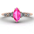 Maisie Marquise Pink Sapphire & Diamond Ring in 18ct Rose Gold