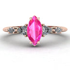Maisie Marquise Pink Sapphire & Diamond Ring in 18ct Rose Gold