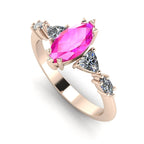 Maisie Marquise Pink Sapphire & Diamond Ring in 18ct Rose Gold