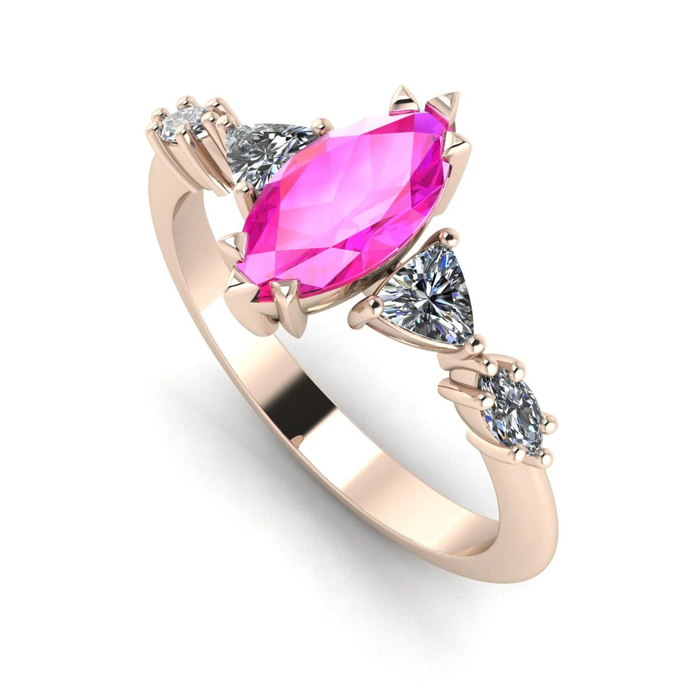 Maisie Marquise Pink Sapphire & Diamond Ring in 18ct Rose Gold