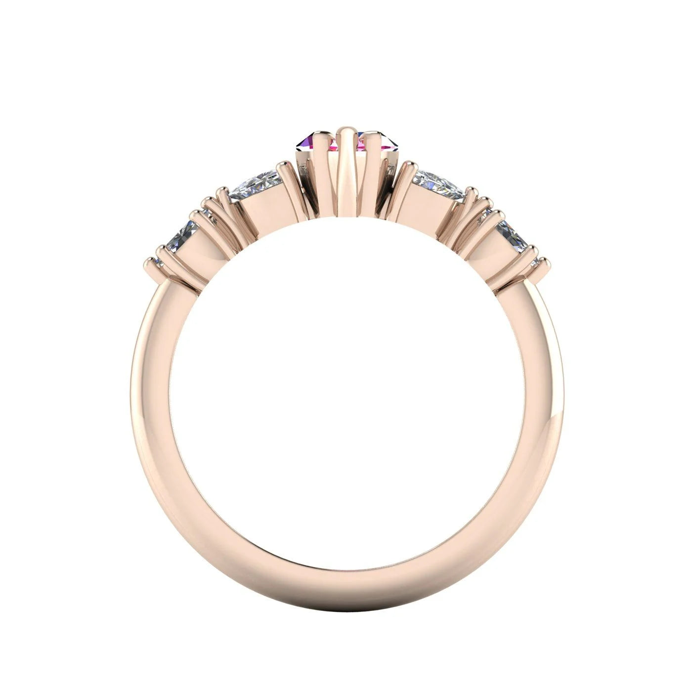 Maisie Marquise Pink Sapphire & Diamond Ring in 18ct Rose Gold