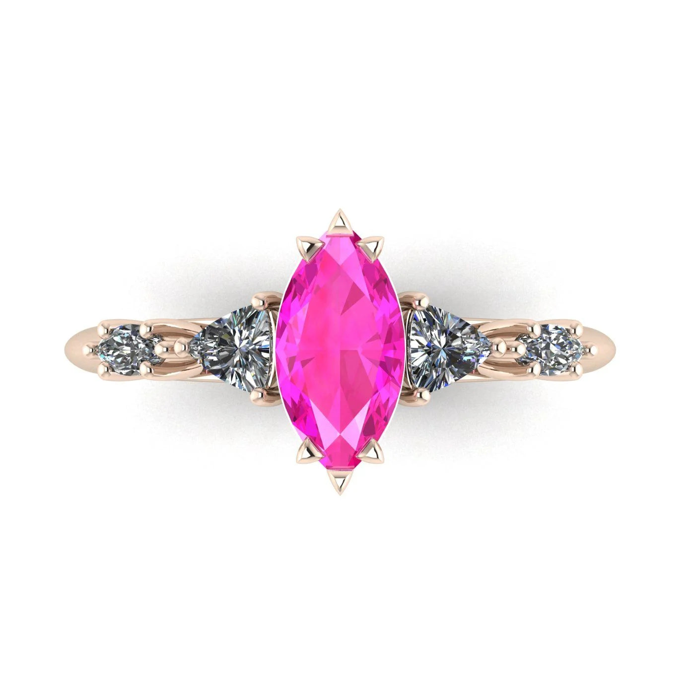 Maisie Marquise Pink Sapphire & Diamond Ring in 18ct Rose Gold