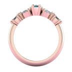 Maisie Marquise Teal Sapphire & Diamond Ring in 18ct Rose Gold