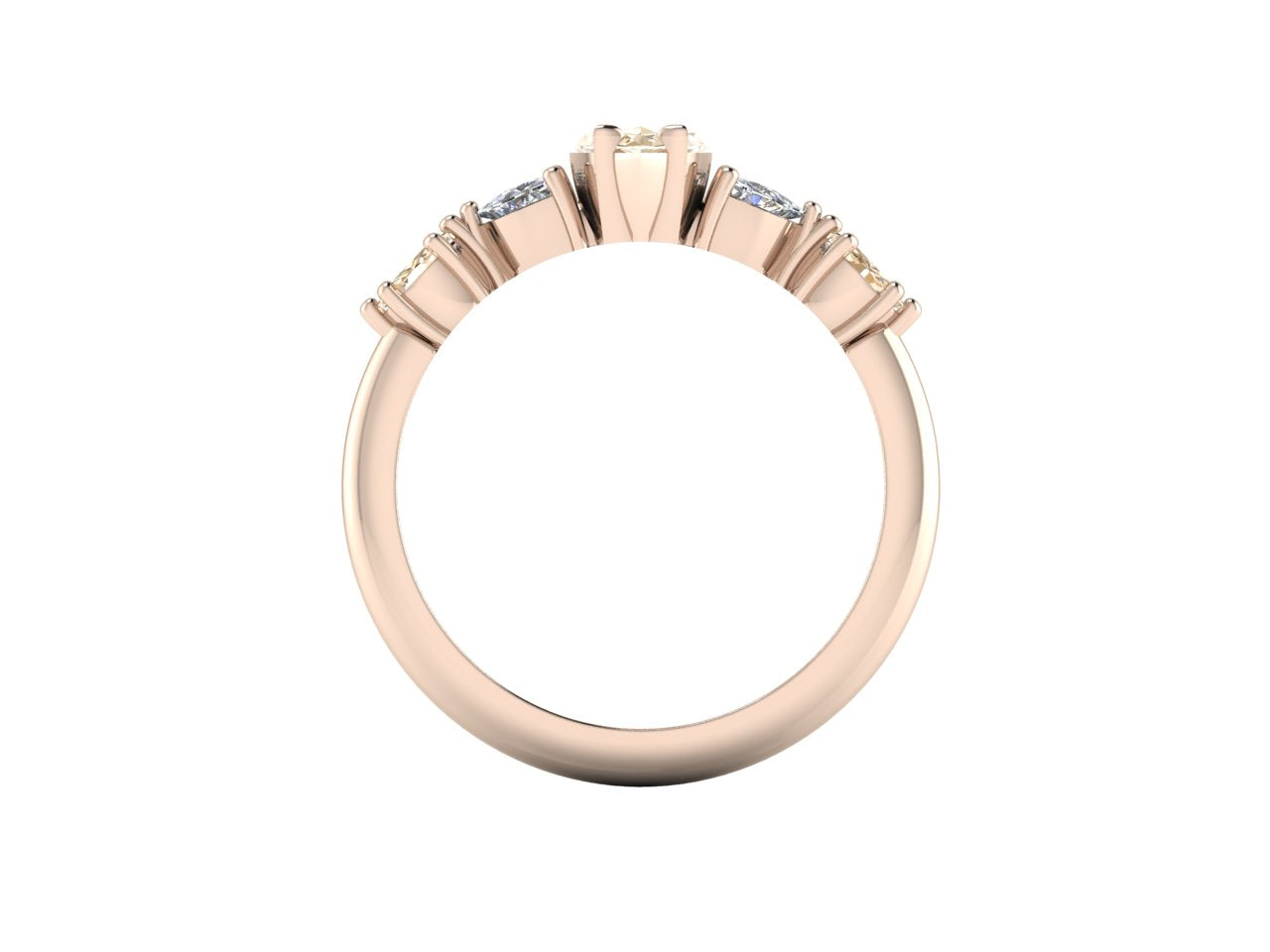 Maisie Marquise Champagne Diamond Ring in 18ct Rose Gold