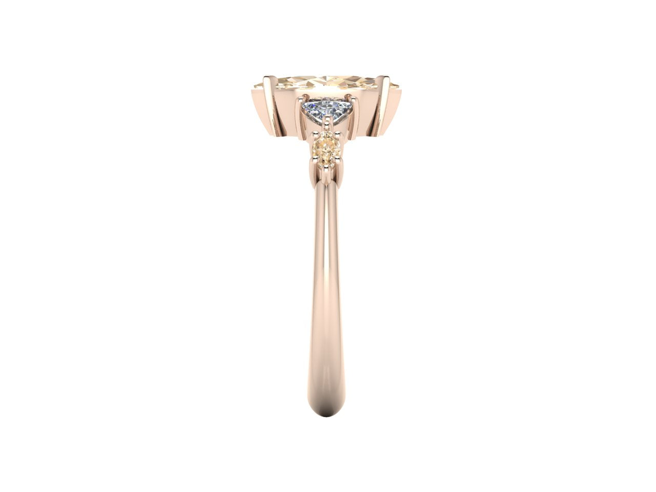 Maisie Marquise Champagne Diamond Ring in 18ct Rose Gold