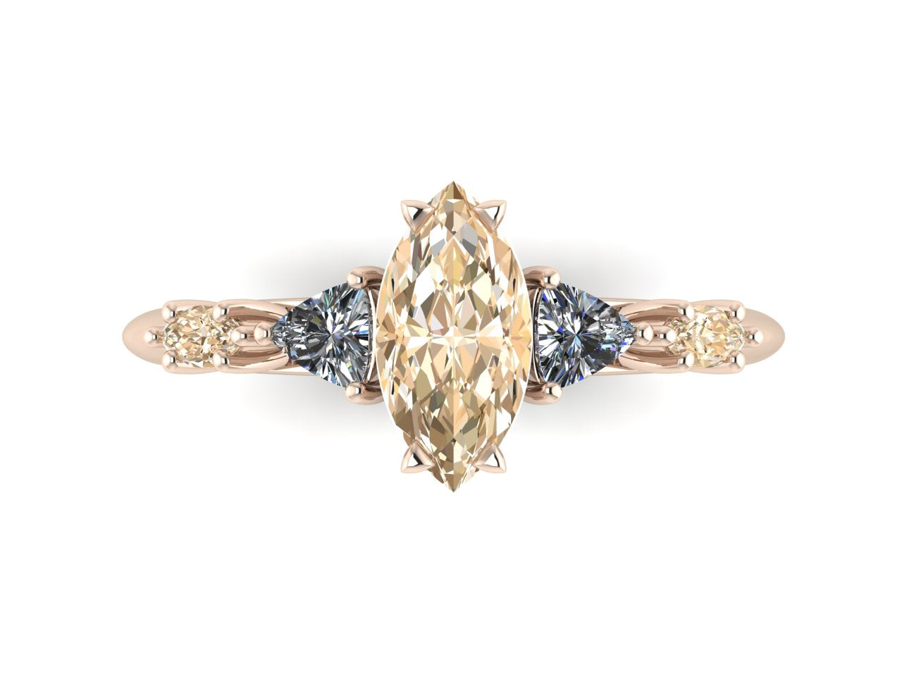 Maisie Marquise Champagne Diamond Ring in 18ct Rose Gold