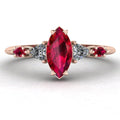 Maisie Marquise Ruby & Diamond Ring in 18ct Rose Gold