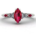 Maisie Marquise Ruby & Diamond Ring in White Gold or Platinum