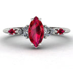 Maisie Marquise Ruby & Diamond Ring in White Gold or Platinum